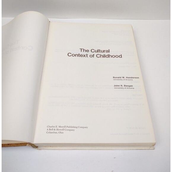 1976 The Cultural Context of Childhood by Ronald Henderson and John Bergan Used - Picture 5 of 11